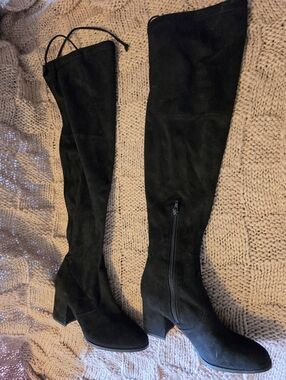 Unisa Women's Black Knee Hugh Suede Boots